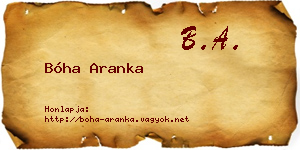 Bóha Aranka névjegykártya