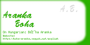aranka boha business card